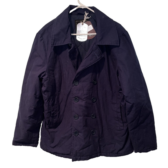Alpha Industries Double Breasted Navy Blue Easton Pea Coat Size XL NWT RARE - Picture 7 of 13